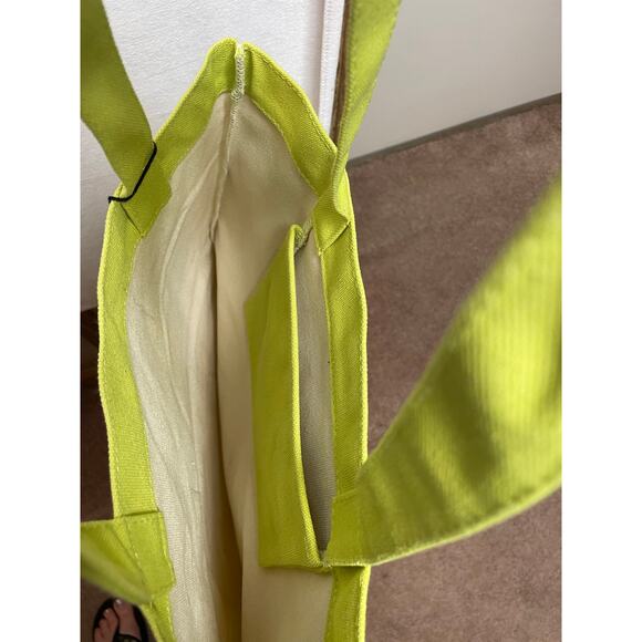 Calvin Klein fragrances canvas tote new with tag lime green - Picture 7 of 7